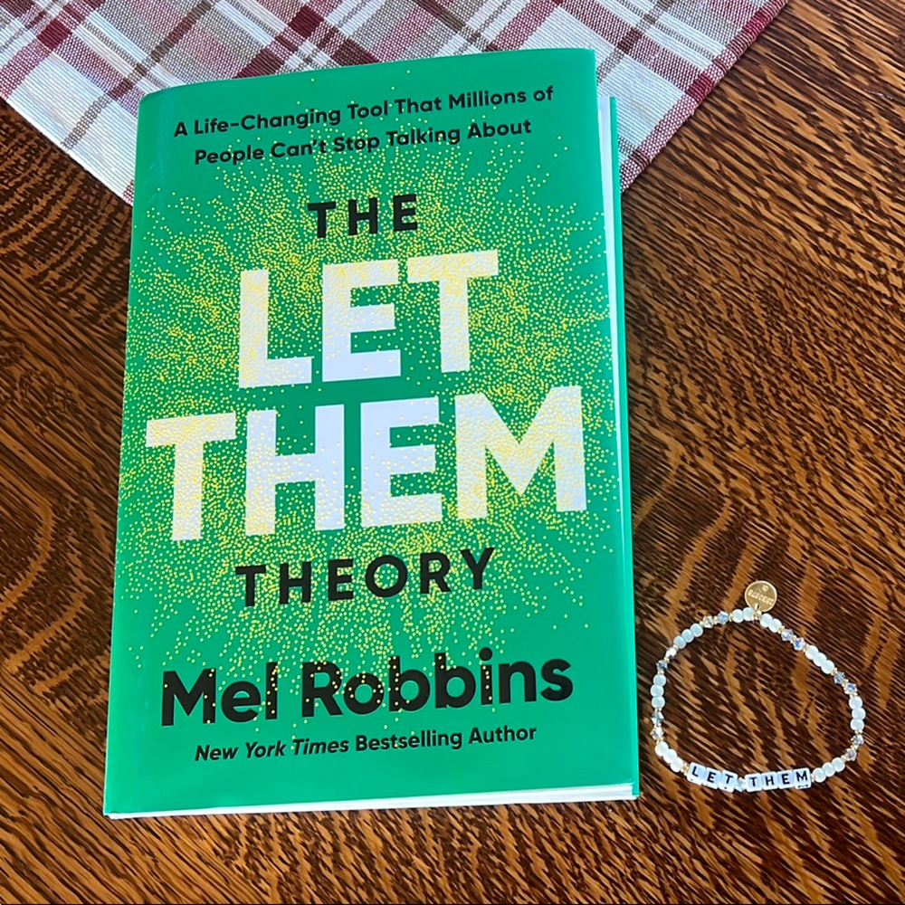 The Let Them Theory Book by Mel Robbins & little words project bracelet